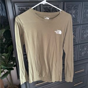 The North Face Long Sleeve Tee, Size M Army/Olive Green with Grey on the Back
